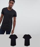 Produkt 2 Pack Longline T-shirt - Black