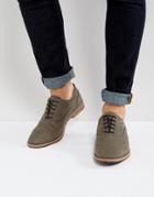 Asos Oxford Shoes In Gray Leather With Contrast Sole - Gray
