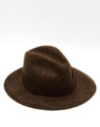 Catarzi Fedora Wide Brim Hat - Brown