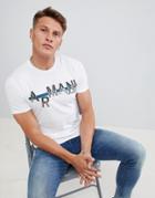Armani Exchange Slim Fit Dropped Logo T-shirt In White - White