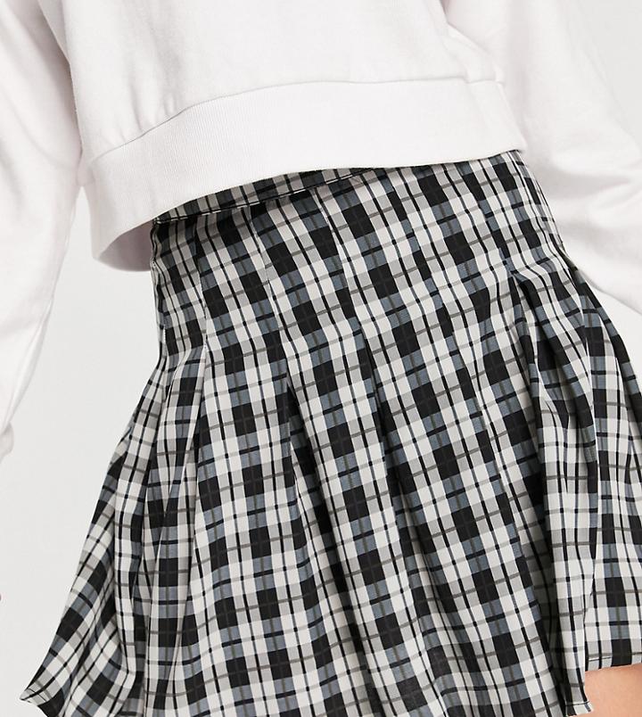 Vero Moda Frsh Pleated Mini Skirt In Black Check