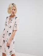 Paul & Joe Sister Cat Print Smock Dress - Pink