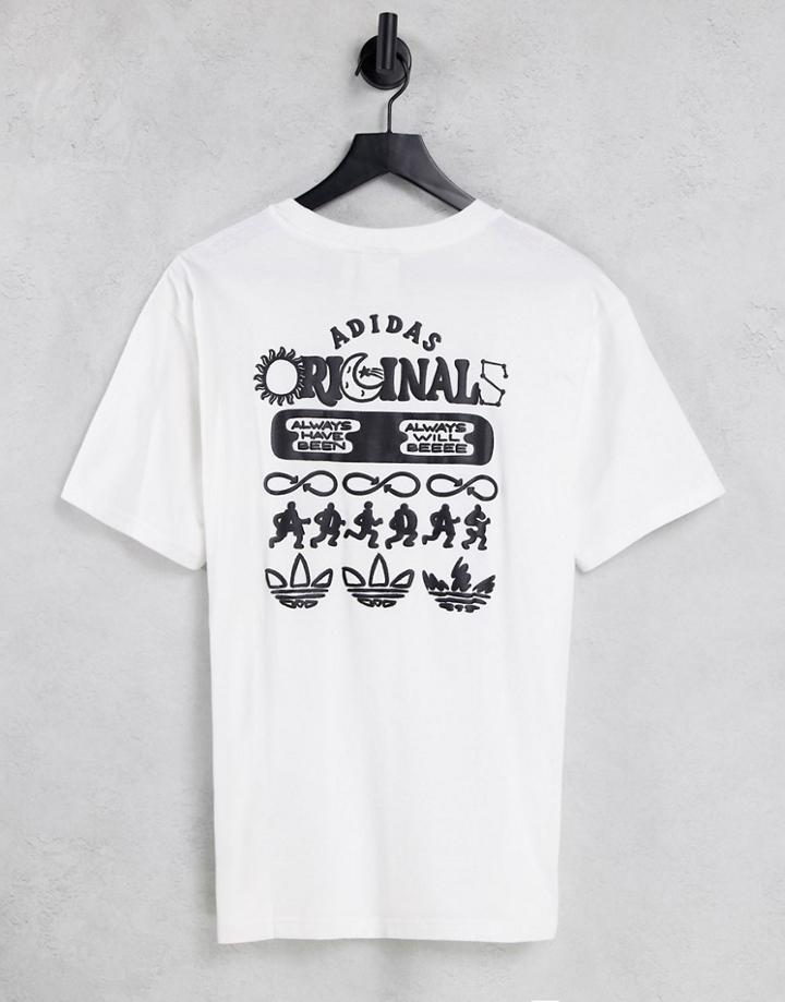 Adidas Originals Graphics T-shirt In White With Back Print