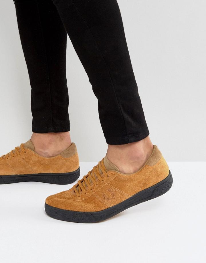 Fred Perry B1 Sports Authentic Suede Tennis Sneakers In Tan - Tan