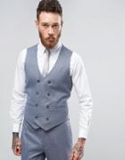 Asos Wedding Skinny Suit Vest In Slate Gray Micro Texture - Gray