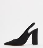 Asos Design Wide Fit Parson Slingback High Block Heels In Black