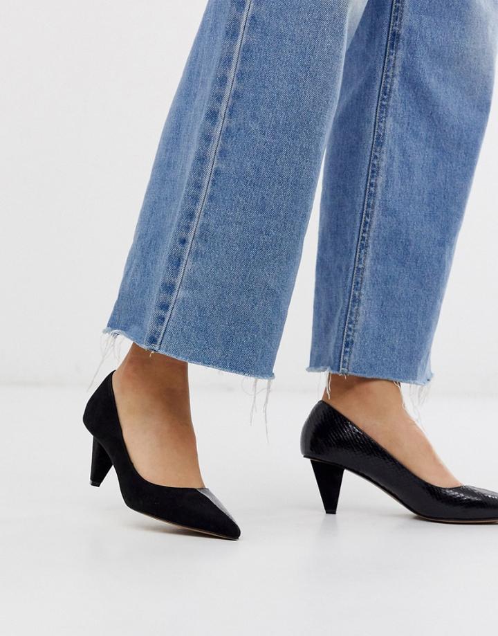 Asos Design Summary Mid-heeled Pumps In Black - Black