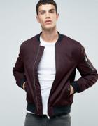 New Look Ma1 Bomber Jacket In Burgundy - Red