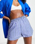 Heartbreak Shorts In Blue Stripes - Part Of A Set-white