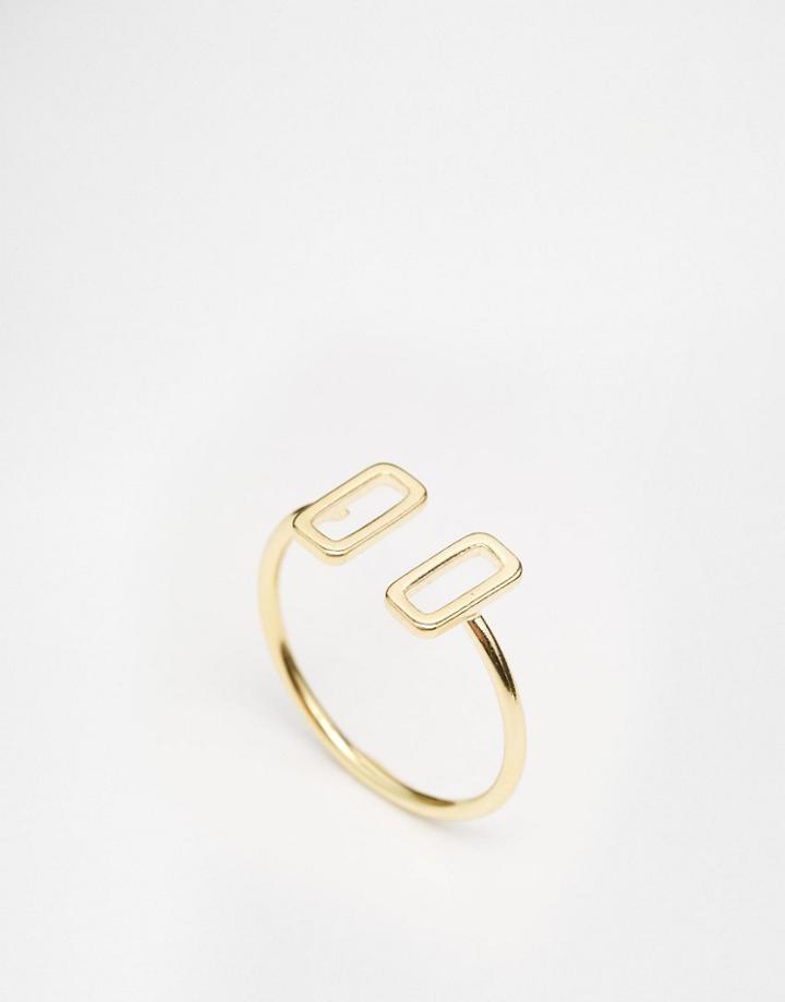 Asos Open Rectangle Ring - Gold