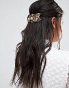 Cara Ny Floral Hair Slide - Silver