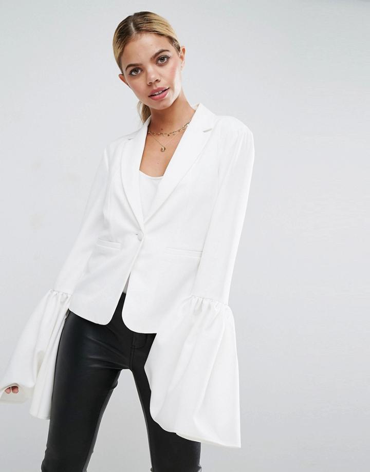 Asos Sleeve Drama Blazer - White