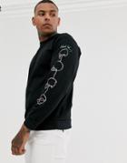Bolongaro Trevor Skull Arm Embroidery Sweatshirt-black