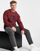 New Look Knitted Sweater With Print In Rust-red