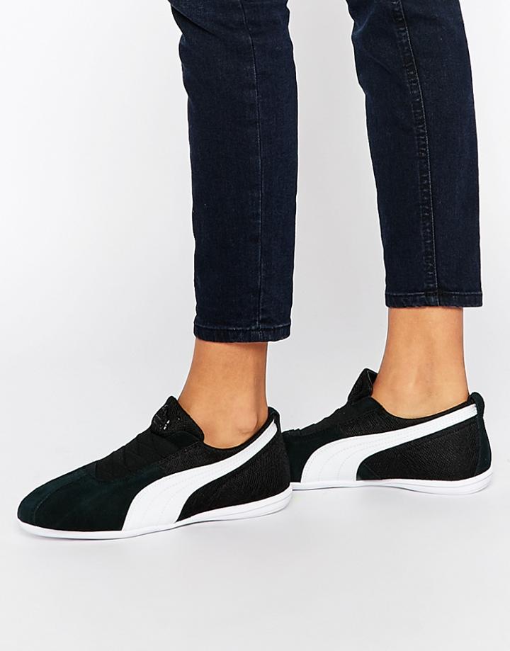 Pume Eskiva Low Black Textured Sneakers - Black