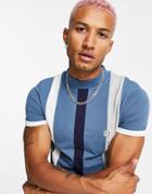 Le Breve Stripe T-shirt In Blue Stone-blues