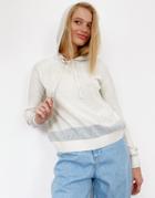 River Island Metallic Trim Hoodie In Beige-neutral