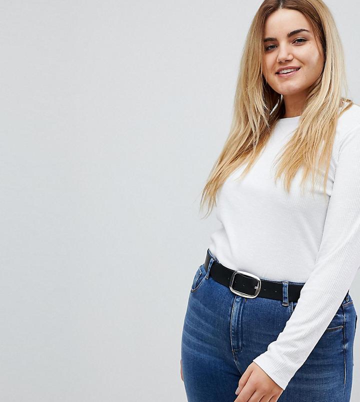 Asos Curve Leather Jeans Belt - Black