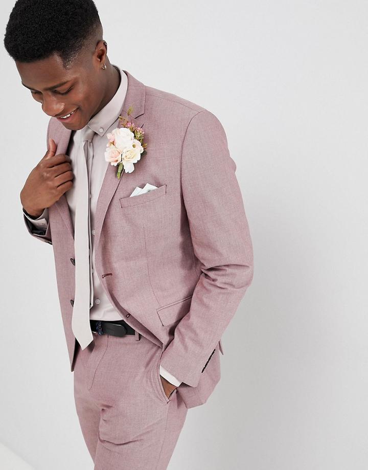 Selected Homme Slim Suit Jacket In Rose - Brown