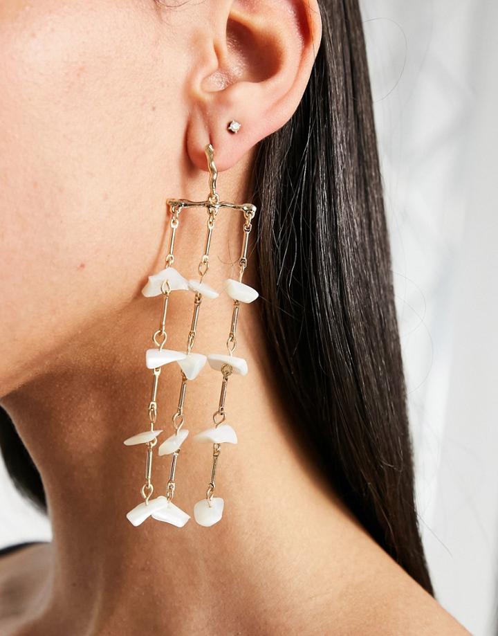 Topshop Statement Chandelier Earrings In Gold