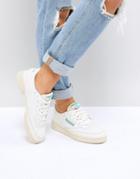 Reebok Classic Club C Vintage Sneakers In Chalk With Green-white