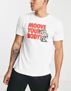 Nike Training Dri-fit Legend 'moove Your Body' Slogan T-shirt In White
