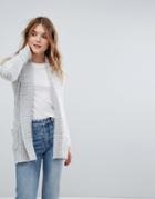 New Look Cable Knit Cardigan - Gray