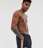 Ellesse Nicolo Rainbow Taping Swim Short In Black Exclusive At Asos - Gray