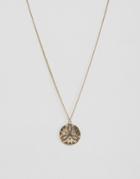 Asos Necklace In Gold With Emboss Pendant - Gold