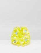 Asos Summer Embellished Pouch Bag - Yellow