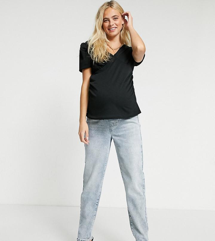 Missguided Maternity Milkmaid Top In Black