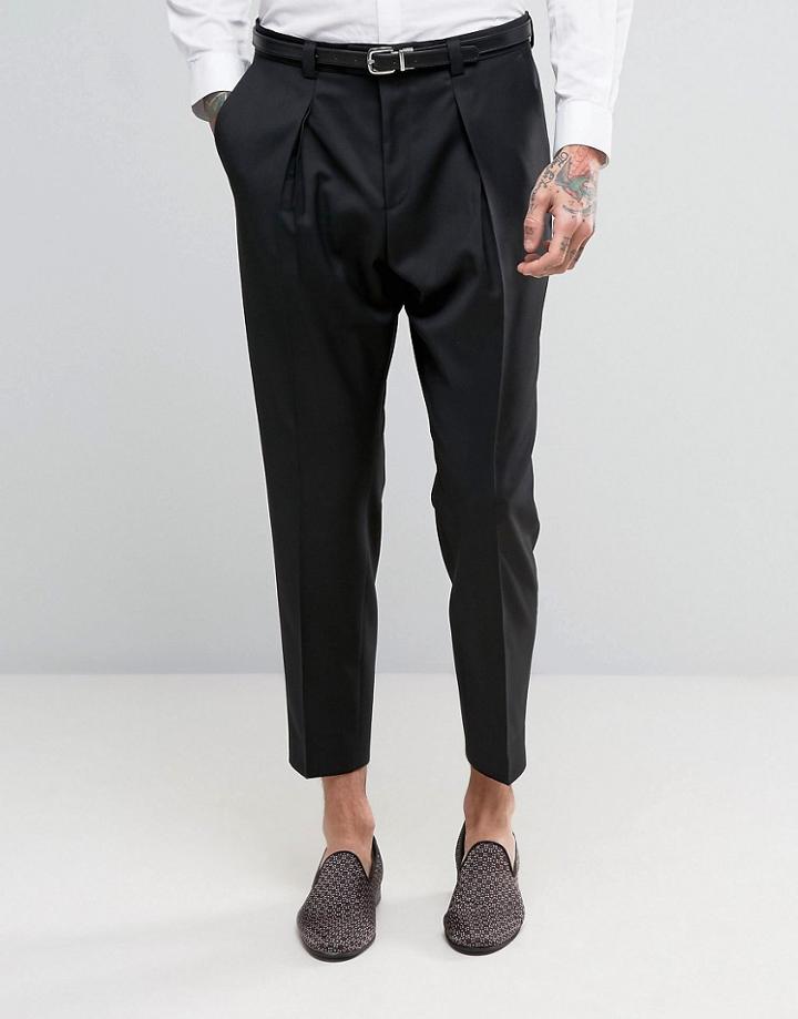 Hugo By Hugo Boss Cropped Pants - Black