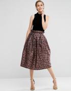 Asos Prom Skirt In Leopard Print With Paperbag Waist - Multi