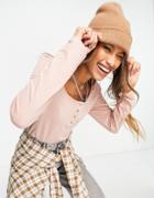 Bolongaro Trevor Button Down Jersey Henley Top In Pink