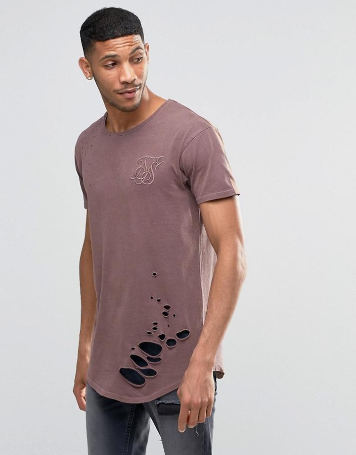 Siksilk Distressed T-shirt - Tan