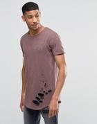 Siksilk Distressed T-shirt - Tan