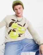 Only & Sons Sweater With Lemons In Beige-neutral