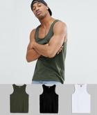 Asos Design Tank 3 Pack Multipack Saving - Multi