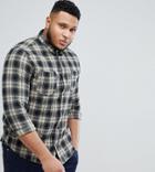Only & Sons Plus Checked Shirt In Regular Fit - Green