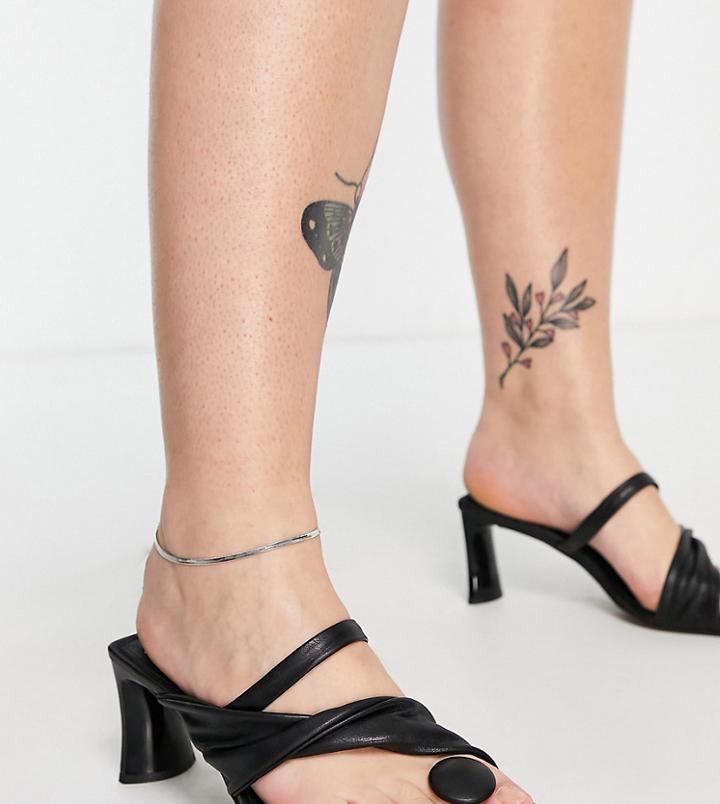 Designb London Curve Exclusive Fine Chain Anklet In Silver