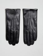 Dents Bath Leather Gloves With Cashmere Lining - Black