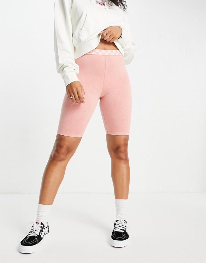 Vans Checked Out Legging Shorts In Coral - Part Of A Set-orange