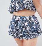 Asos Design Curve Skirtini Bikini Bottom In Rococo Print - Multi