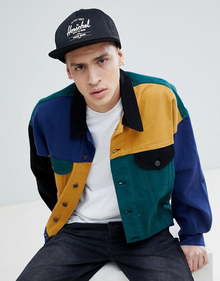 Herschel Supply Co Whaler Trucker Cap With Soft Brim - Black