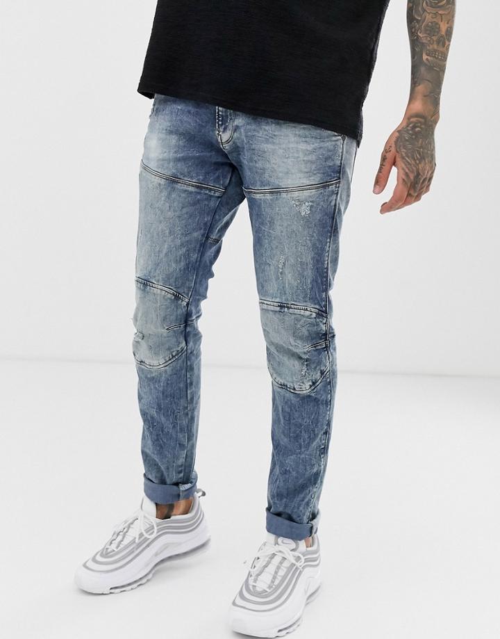 G-star Elwood Skinny Fit Jeans In Medium Aged - Blue