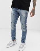 G-star Elwood Skinny Fit Jeans In Medium Aged - Blue