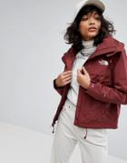 The North Face Short Anorak In Burgundy - Red