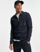 Only & Sons Long Sleeve Zip Polo In Navy - Part Of A Set