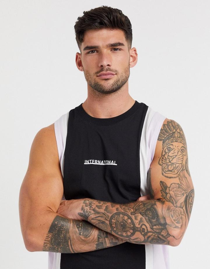 New Look International Vertical Block Tank In Black