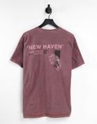 New Look Oversized T-shirt With New Haven Back Print In Dark Pink
